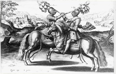 Toernooiscène tussen Henri IV en Antoine de Pluvinel door French School
