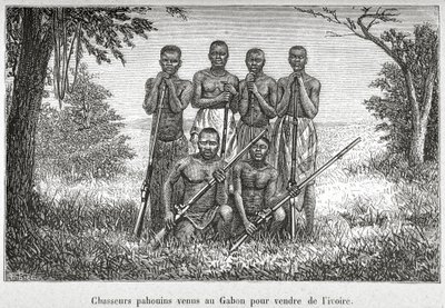 Traditionele kleding van de Inheemse Bevolking van Gabon, illustratie uit 