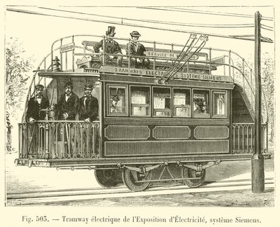 Elektrische tram van de Elektriciteitstentoonstelling, Siemens systeem door French School