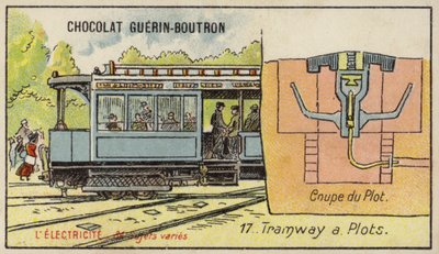 Tram met geëlektrificeerde rail door French School