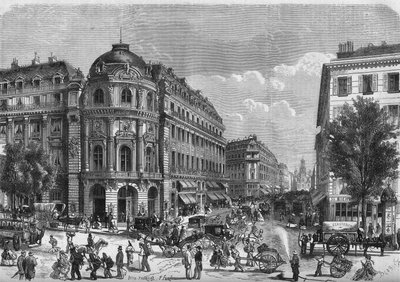Transformations de Paris sous le Second Empire, Paris haussmannien: uitzicht op de boulevard des Italiens, ter hoogte van de Chaussee d