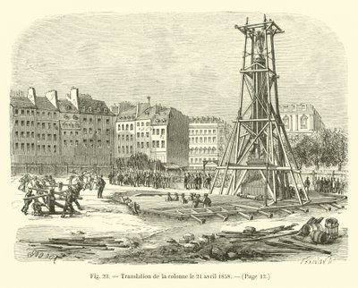 Verplaatsing van de kolom op 21 april 1858 door French School