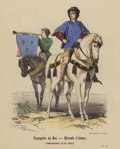 Trompettist van de Koning, Heraut van Wapens, Begin van de 15e eeuw door French School