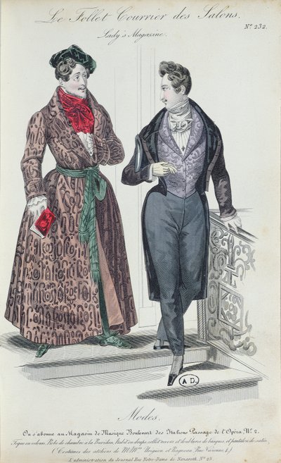 Twee elegante jonge mannen, 1835 door French School