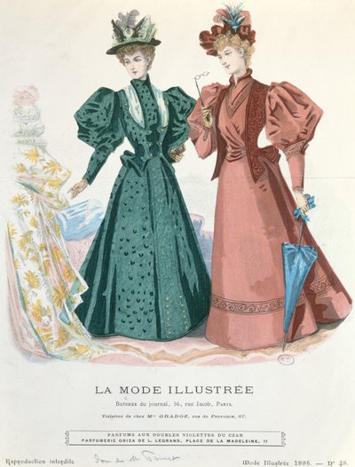 Twee vrouwen, uit La Mode Illustrée, 1895 door French School