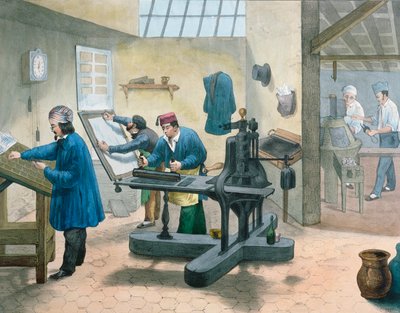 Zetters en Compositors, c.1860 door French School