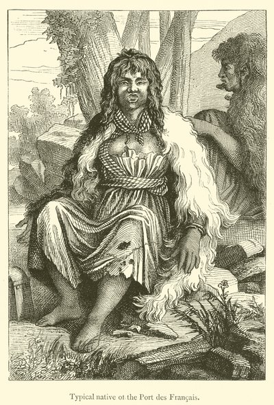 Typische inwoner van de Port des Francais (gravure) door French School