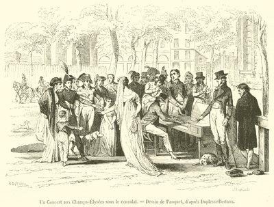 Een concert op de Champs-Elysées onder het consulaat door French School