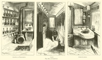Een Slaapwagon (gravure) door French School