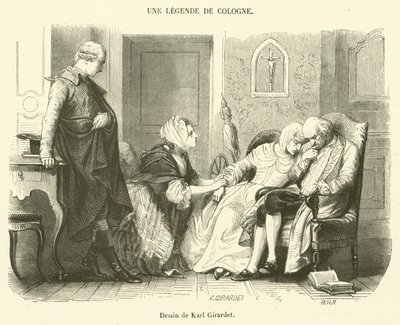 Een legende van Keulen (gravure) door French School