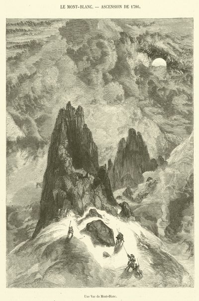 Een uitzicht op de Mont-Blanc (gravure) door French School
