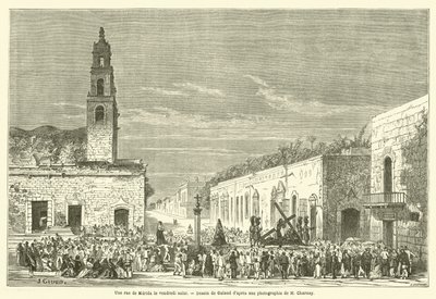 Een Straat In Merida Op Goede Vrijdag door French School