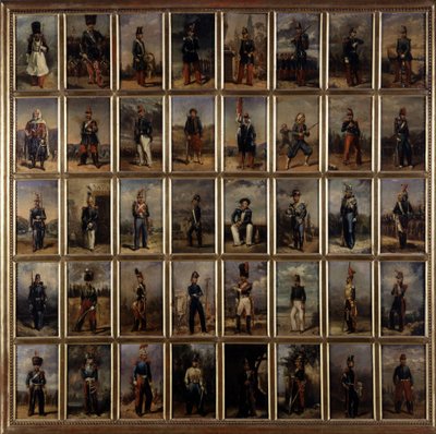 Uniform van het 1e en 2e Keizerrijk, schilderij op hout, eind 19e eeuw door French School
