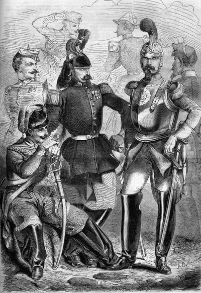 Uniformen van de Franse cavalerie door French School