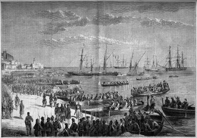 Eenheid van Italië - Expeditie van de Duizend - Evacuatie van Milazzo, juli 1860 door French School