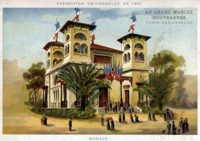 Wereldtentoonstelling van 1889. Het Monaco Paviljoen door French School