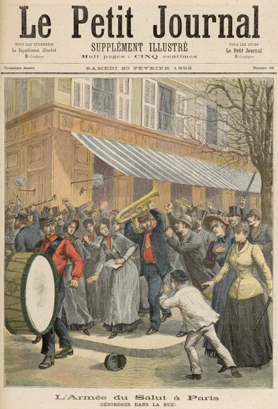 Opstand tegen een Processie van het Leger des Heils in Parijs, uit Le Petit Journal, 20 februari 1892 door French School