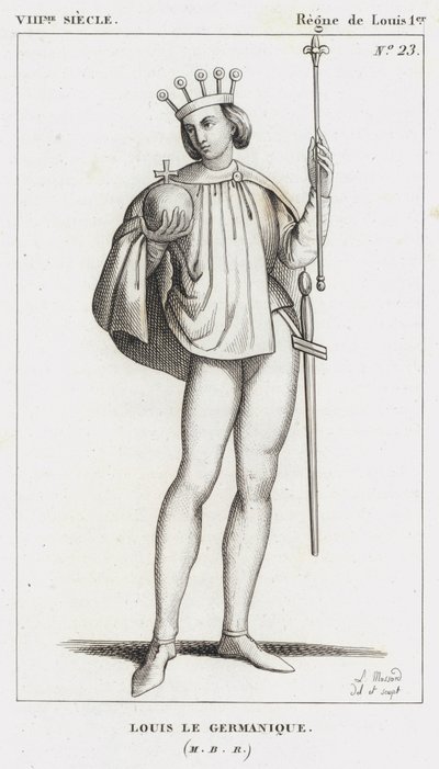 VIII Eeuw, Regering van Lodewijk I, Lodewijk de Duitser door French School