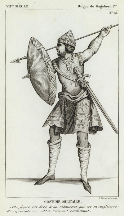 VII Eeuw, Regering van Dagobert I, Militaire Kleding door French School