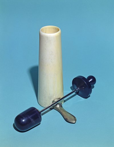 Vaginale speculum gebruikt door Antoine Jobert de Lamballe (1799-1867) (metaal & ivoor) door French School