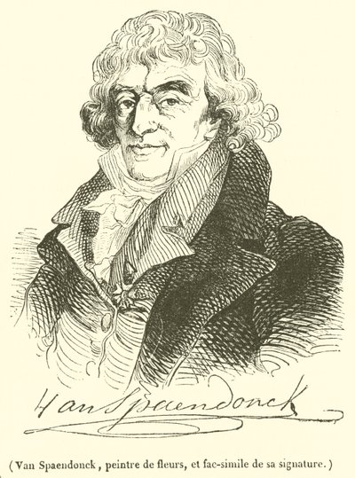 Van Spaendonck, schilder van bloemen, en facsimile van zijn handtekening door French School