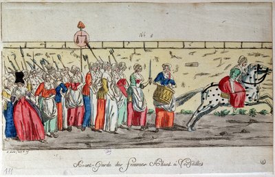 Voorhoede van vrouwen die op 5 oktober naar Versailles gaan door French School