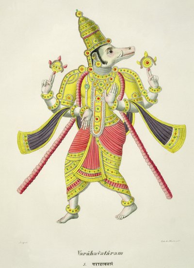 Varaha, gegraveerd door de Marlet door French School