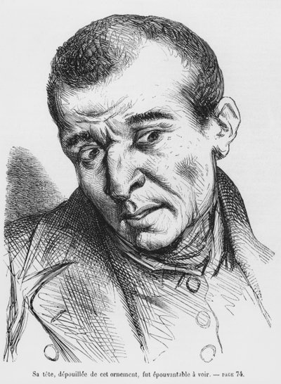 Vautrin gearresteerd en geïdentificeerd, illustratie uit Splendeurs et Miseres des Courtisanes door Honore de Balzac, gepubliceerd 1867 door French School