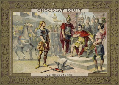 Vercingetorix geeft zich over aan Julius Caesar, 52 v.Chr. door French School