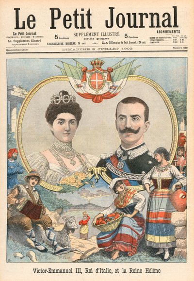 Victor-Emmanuel III van Italië en Koningin Helene door French School
