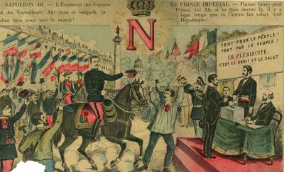 Victor Napoleon (1862-1926) aan het hoofd van Bonapartisten, de laatste erfgenaam van Napoleon I moest in ballingschap gaan na een wet van de Derde Republiek in 1886. Gravure in 