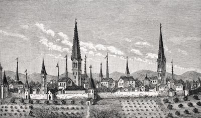 Uitzicht op Dortmund, naar een kopergravure in 