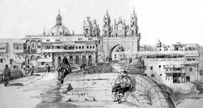 Zicht op Lima, Peru, c.1850 (gravure) door French School