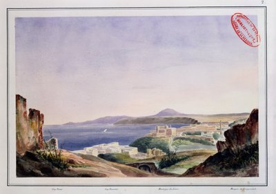 Uitzicht op Oran vanaf de oude Kasbah, ca. 1830 door French School