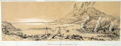 Uitzicht op Pointe a Pitre (Pointe-a-Pitre) na de aardbeving op 8 februari door French School