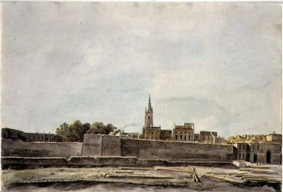 Uitzicht op een stadsgezicht in Zuid-Frankrijk, c.1800 door French School