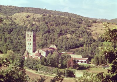 Uitzicht op de Abdij en de kerktoren door French School