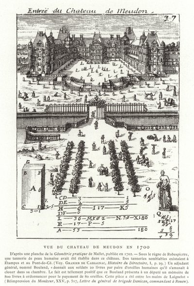 Uitzicht op het Kasteel van Meudon in 1700 door French School