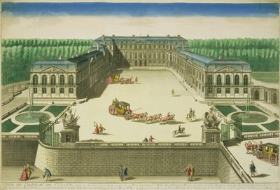Zicht op het Kasteel van St. Cloud, gegraveerd door Antoine Aveline door French School