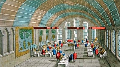 Uitzicht op het Diner Gegeven aan de Keizer en de Keurvorsten van Saksen in 1758 in het Stadhuis van Frankfurt, Duitsland door French School