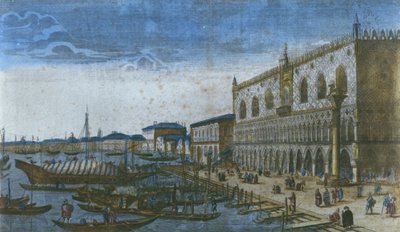 Uitzicht op het Hertogelijk Paleis en het Canal Grande, Venetië, Italië door French School