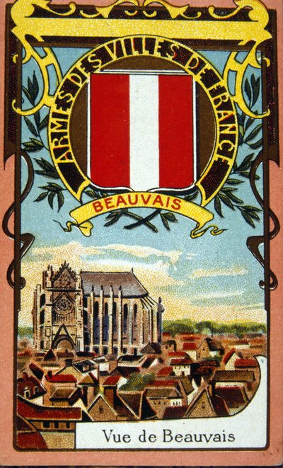 Uitzicht op de Franse stad Beauvais, circa 1900 door French School