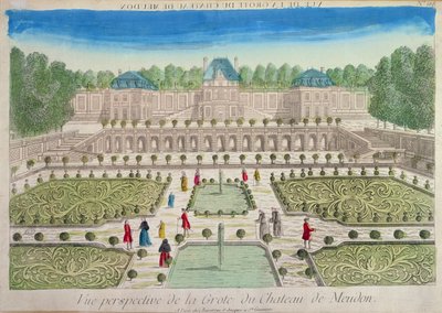 Uitzicht op de grot bij het kasteel van Meudon door French School