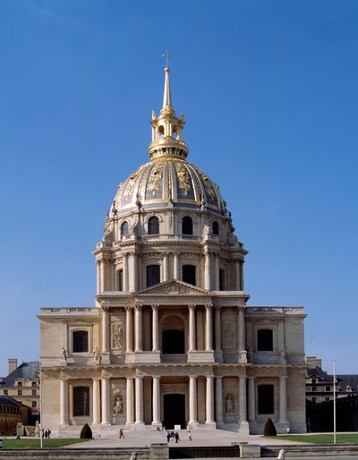 Zicht op het Hôtel des Invalides, een Parijse monument door French School