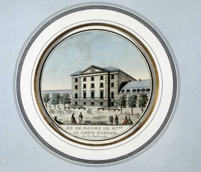 Uitzicht op het Jeu de Paume door Monseigneur de Graaf van Artois door French School