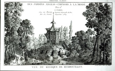 Zicht op de kiosk bij Rambouillet, uit Jardins Anglo-Chinois à la mode door George Louis le Rouge, gepubliceerd 1775-78 door French School