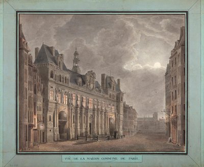 Zicht op het Maison Commune van Parijs, tussen 1790-95 door French School