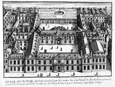 Zicht op het Palais-Cardinal (toekomstig Palais-Royal), ca. 1641 door French School