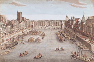 Uitzicht op de Pont au Change stroomafwaarts door French School