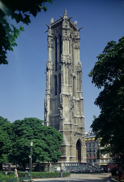 Zicht op de Tour Saint-Jacques, 1508-22 door French School
